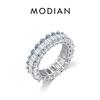 MODIAN Твердое Стерлингового Серебра 925 Изысканное Роскошное Изумрудное Кольцо Высокого Класса Цирконий Для Женщин Свадьба Помолвка Изящные Ювелирные Изделия