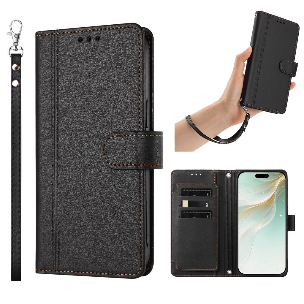 Кожаный кошелек-книжка для Nokia C01 Plus C30 C10 C20 C300 C02 C32 C12 X30 X20 X10 G21 G11 G20 G10 G400 G42 G22 из ПУ с 9 отделениями для карт и ремешком на запястье