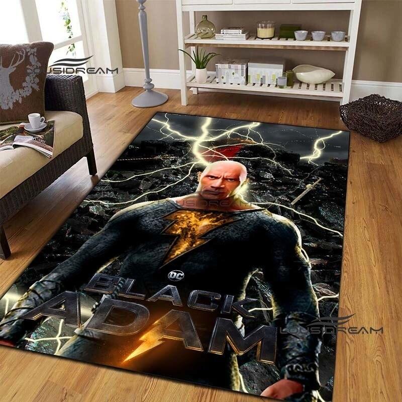 Dwayne Johnson Movie Carpets and Rug Black Adam Carpet Floor Mat Living Room Bedroom Large Area Soft Carpet Kids Room Rug