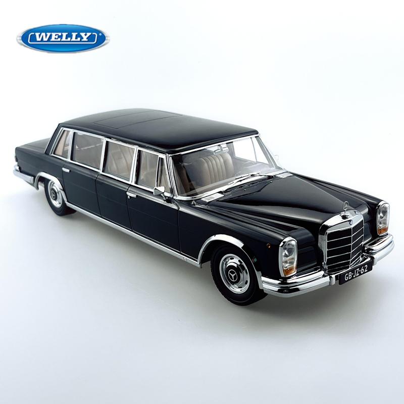 CUVJF1 WELLY 1:24 Mercedes-Benz 600 Alloy Car Model Diecasts Metal Classic Retro Old Car Model Simulation Collection Childrens Toy Gift
