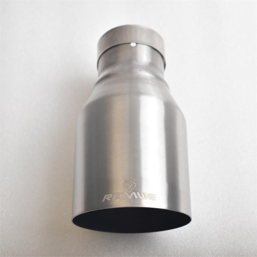 RE Exhaust nozzle 304 stainless steel silvery brushed single tube car exhaust nozzle 2.5 inches 4.5 inches car exhaust nozzle