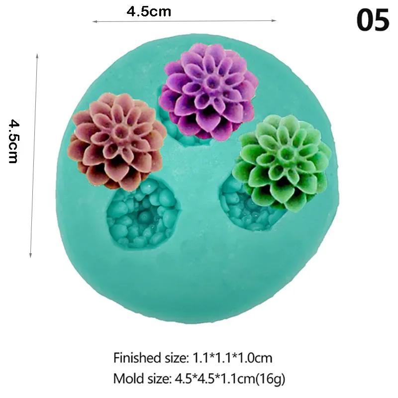 Mini Flowers Series Silicone Mold DIY Handmade Fondant Cake Baking Chocolate Sugar Cake Tool Resin Polymer Clay Making Mould