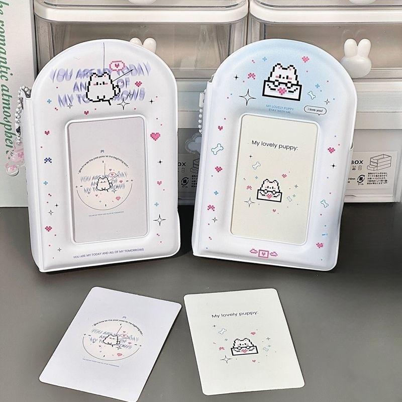 Папка для фотокарточек щенка 3 дюйма Фотоальбом 32 слота Альбом для коллекции K-pop айдолов Книга для хранения открыток и ломо-карточек Фотоальбом