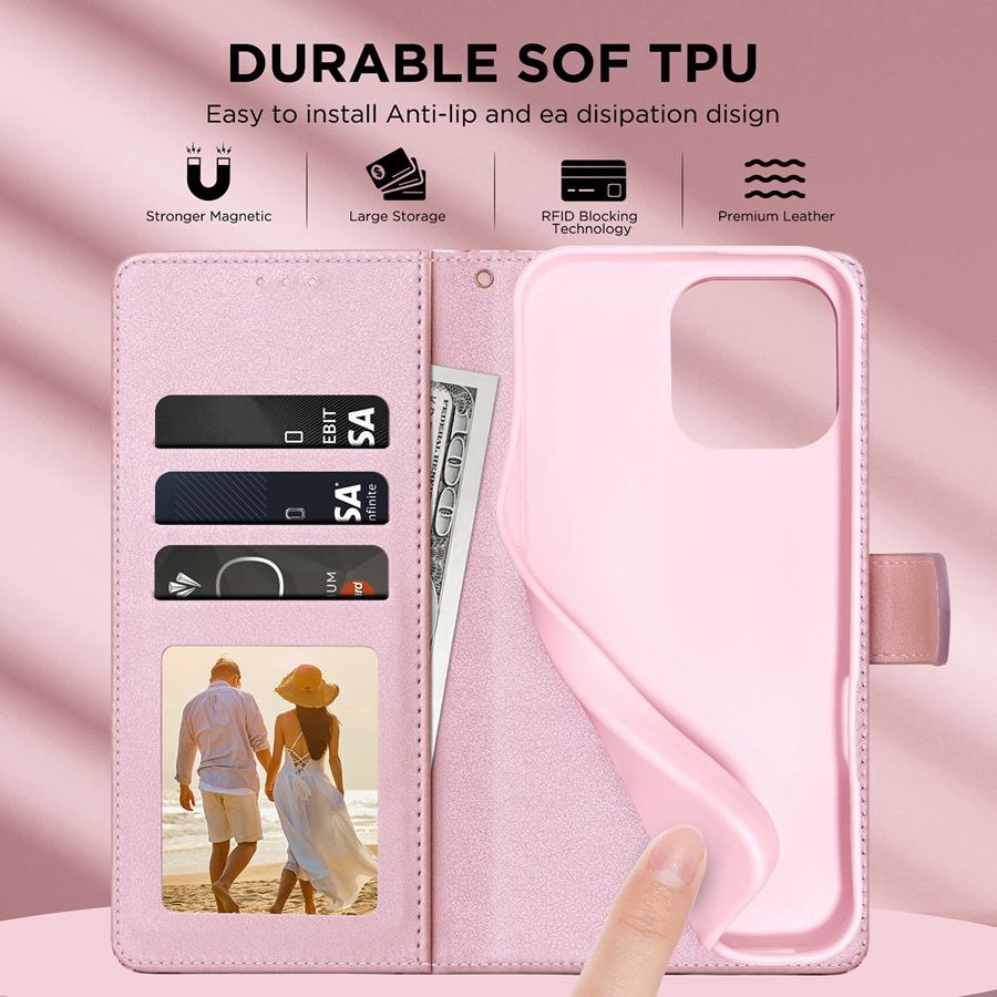 Luxury Marble Wallet Case with Hand Strap for iPhone 16 15 14 13 12 11 Samsung S25 S24 S23 S22 A36 A56 A55 A35 A15 A54 Xiaomi Redmi Note 13 12 11