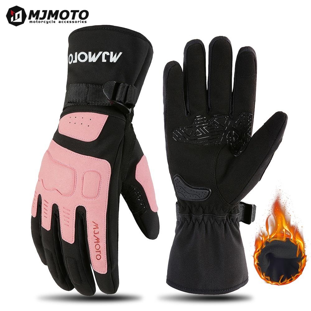 Autumn and winter cycling gloves, windproof and warm, touchscreen motorcycle and electric bike gloves