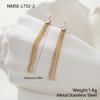 GEMCHIC Women's Elegant Red Teardrop Zircon Long Tassel Earrings Stainless Steel Gold Plated Geometric Drop Dangle Jewelry for Party Wedding
