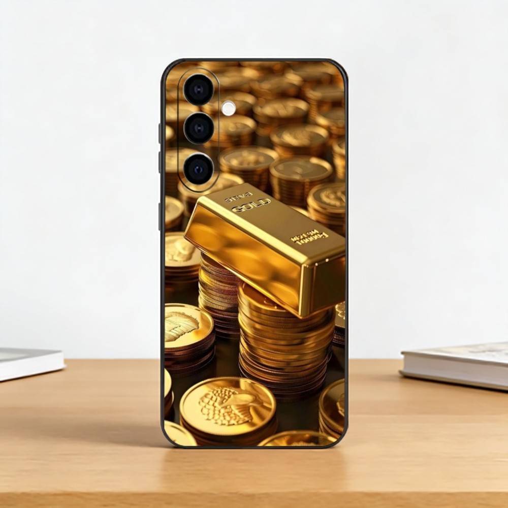 Чехол для телефона Money Gold A-Art для Samsung Galaxy A73, A72, A71, A70, A53, A52, A51, Другие Мягкий Черный Чехол