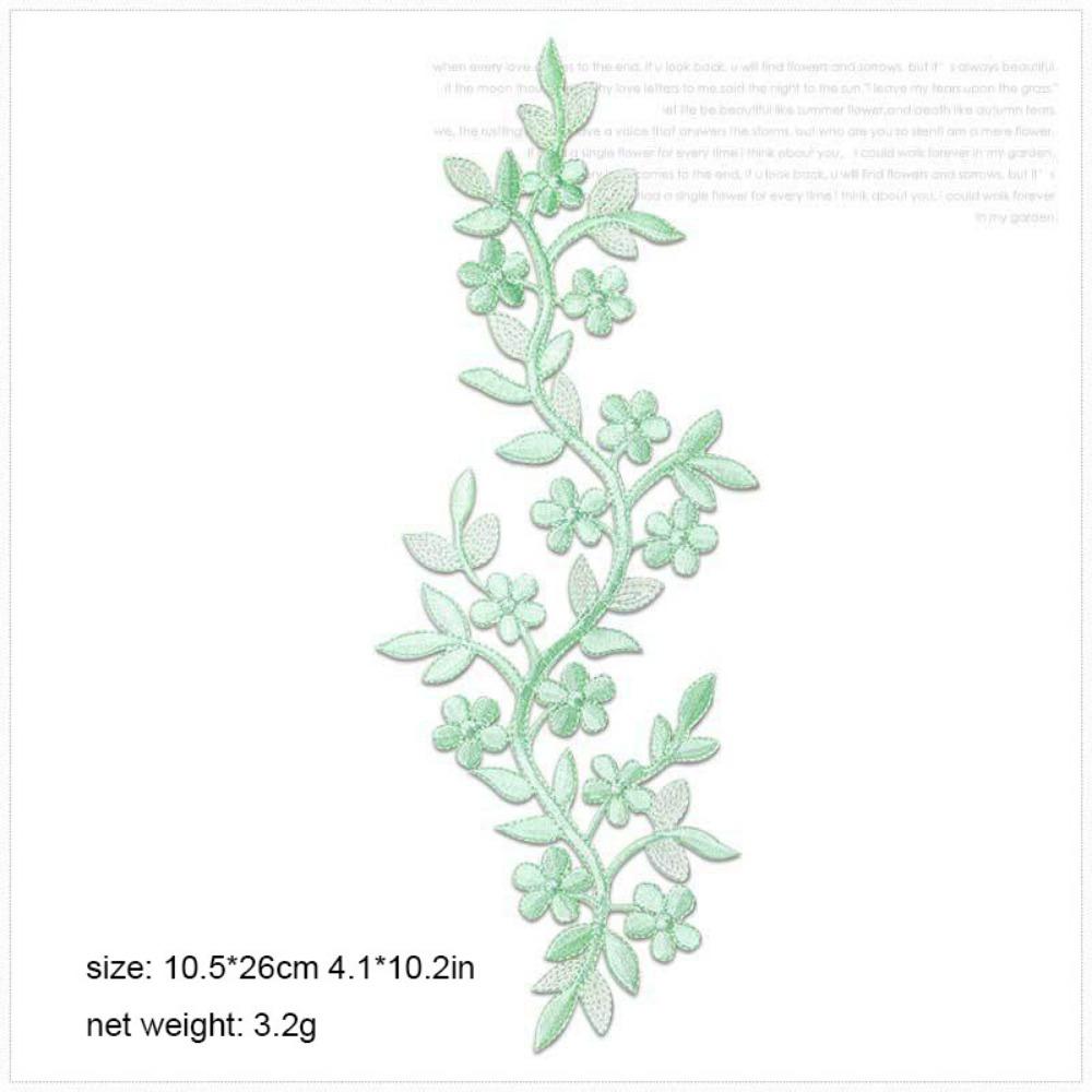 Iron on Patch Decorative Flowers Embroidery Vine Leaves DIY Cloth Patches Cheongsam Bag Patch