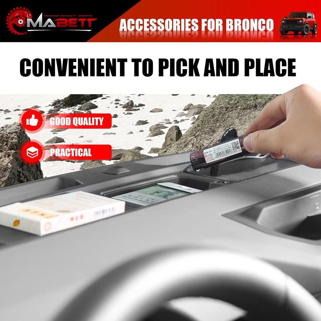 Mabett Car Dash Non-Slip Rubber Pad 3 PCS For Ford Bronco Accessories 2024, Non-Slip Shock Proof Dashboard Mat Fit Bronco 2/4-Door, Car Interior