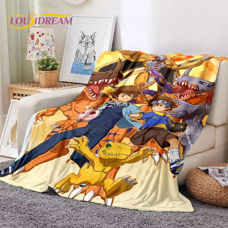 Мягкое фланелевое одеяло в стиле ретро Digimon Adventure Monster Cartoon для кроватей, диванов, пикников, плед для покрывала, детский подарок