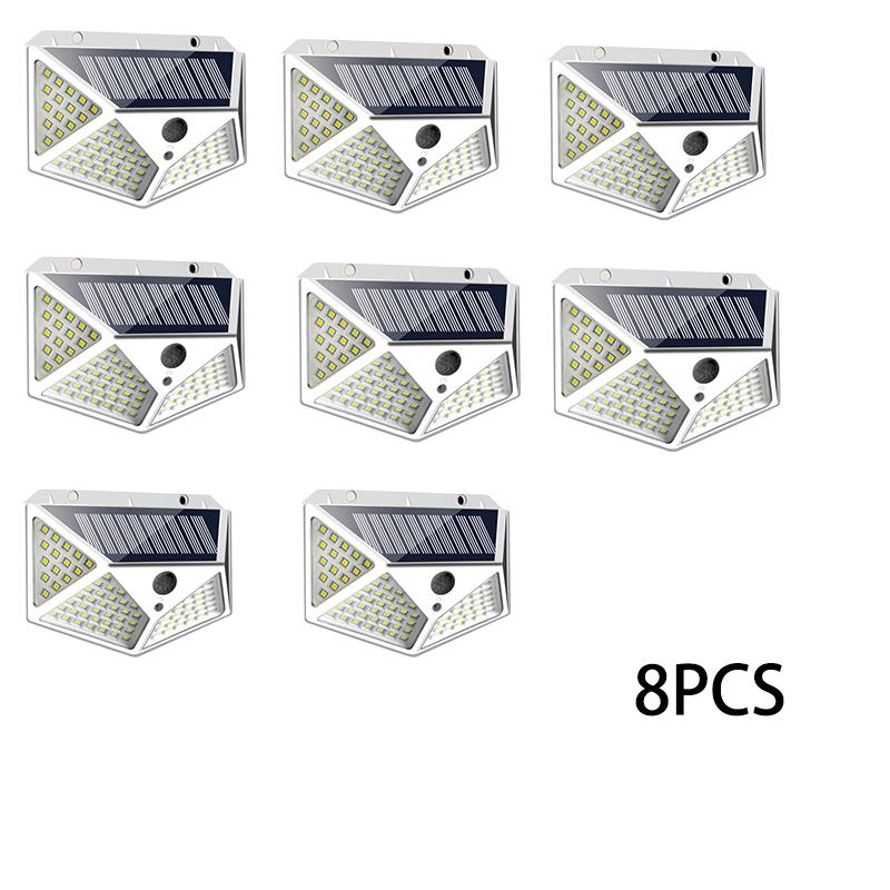 1-12 Pack Solar Lights Outdoor 100 LED Wall Lamp Motion Sensor Lights Waterproof Solar Street Light for Garden Porch Yard Garage