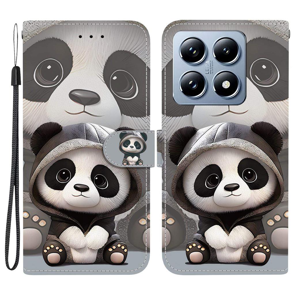 Для Xiaomi 14T Чехол-кошелек с принтом, кожаная подставка, чехол для телефона с ремешком