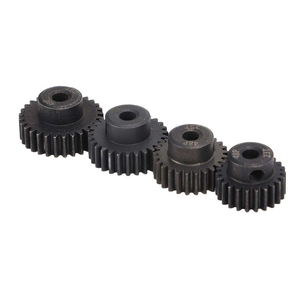 4Pcs RC Motor Pinion Gear 48P 23T 25T 27T 29T Rustproof Metal 48P Pinion Gear Set for 1/10 RC