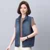 Женский весенне-осенний джинсовый жилет в европейском стиле 2025 года - Повседневная многослойная куртка без рукавов высокого класса