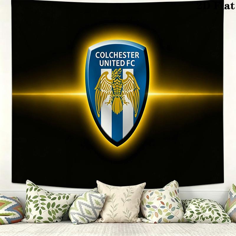 Colchester Utd FC Wall Tapestry Aesthetic Wall Hanging Printed Fabric Blanket Decorative Tapestries for Bedroom Living Room Home Decor