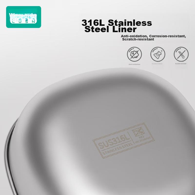 LUSN Baby Food Bowl, Specialized Soup Bowl for Infants, Children's Eating Bowl, Portable Tableware, 316L Stainless Steel Bowl, Lunch Box