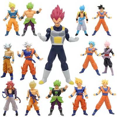 Декорация для рабочего стола в стиле аниме Dragon Ball, модель Супер Сайяна из ПВХ, ручная работа, аниме-украшение.