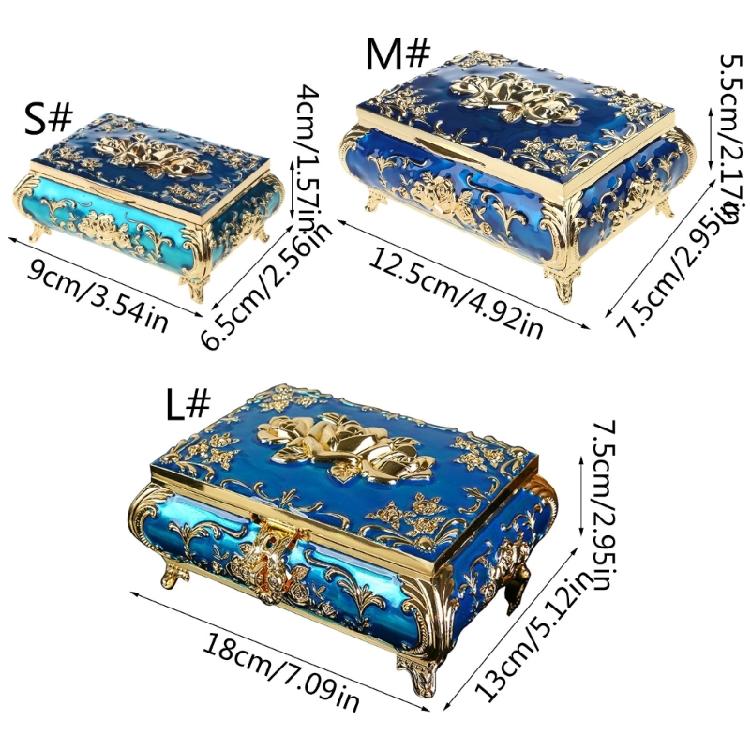 Trinket Storage Box Ornate Treasure Chest for Case for Women Girl Keepsake Holde