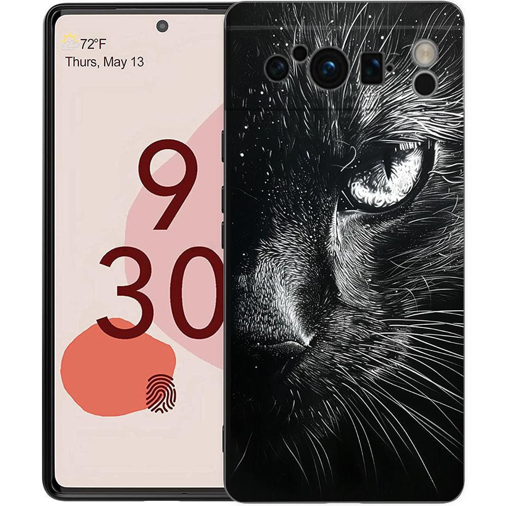 Кот Линия Черные Коты Чехол для Телефона Google Pixel 8 Pro Pixel 9 Pro XL TPU Чехол Pixel 8 Pro 8A 7A 7 6A 6 Pro Мягкий Черный Чехол