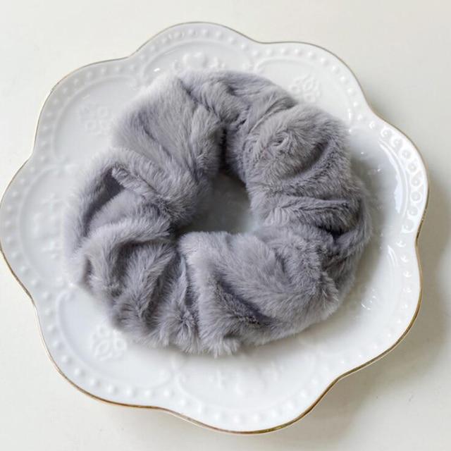 Зимние теплые мягкие резинки для волос для женщин и девочек, милая плюшевая эластичная лента для волос, разноцветная резинка-петля для волос, аксессуары для волос