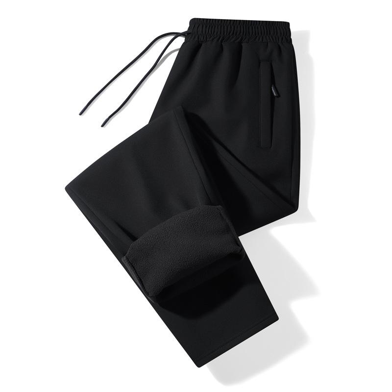 Новые мужские зимние толстые и флисовые повседневные спортивные брюки, теплые свободные ветрозащитные брюки для папы среднего возраста