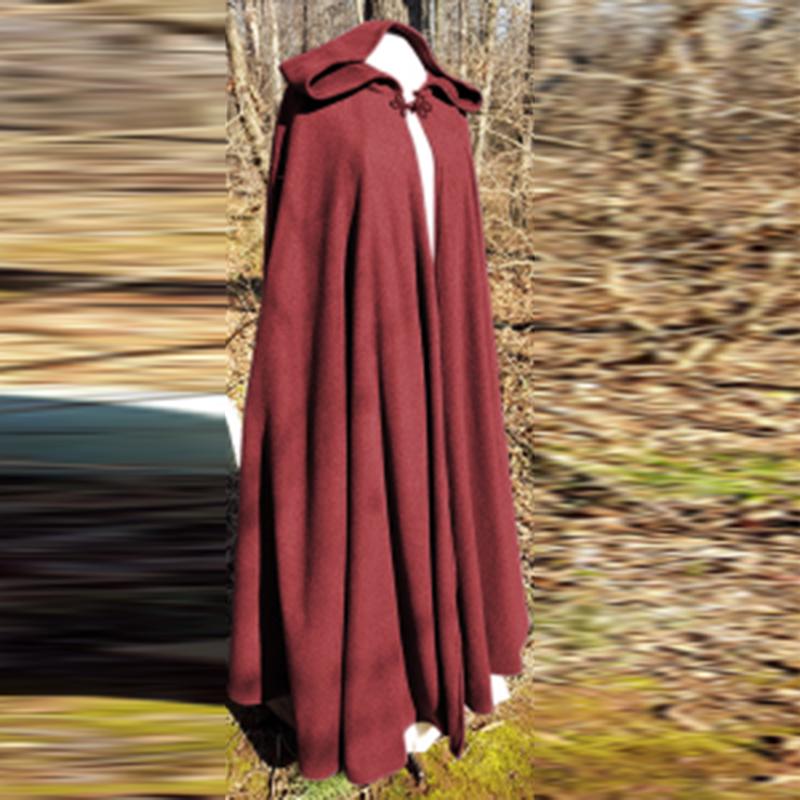 Рыцарский плащ для верховой езды, средневековый мужской плащ с кожаной отделкой, ранний плащ воина, накидка, кожаная накидка