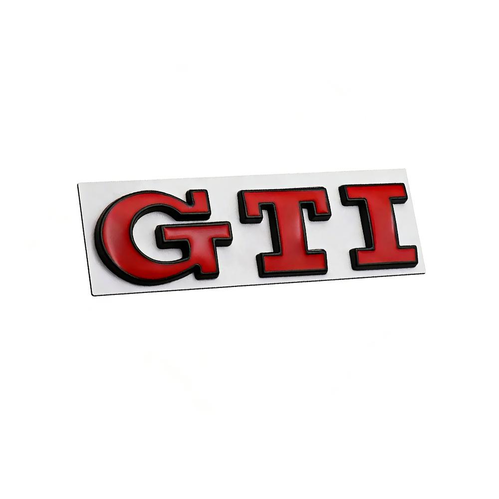 YKPSC1 GTI 3D Metal 1pcs GTI Logo Car Rear Trunk Emblem Side Sticker for VW Golf5 6 7 8 Polo Jetta Tiguan Passat T-Roc MK2 MK5 MK7