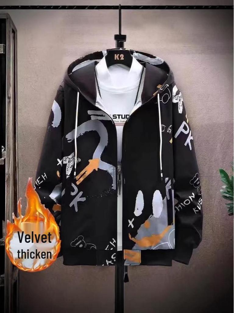 Бархатная толстовка для подростков, осень/зима - Стильная, свободного кроя куртка