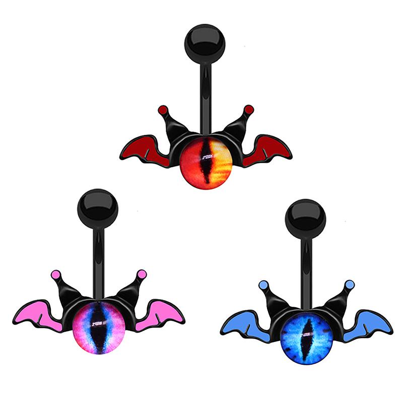 Кольцо для пупка в виде глаза быка-дьявола для девушек, модное украшение для пирсинга пупка в виде летучей мыши, подвеска для пирсинга тела, женские украшения