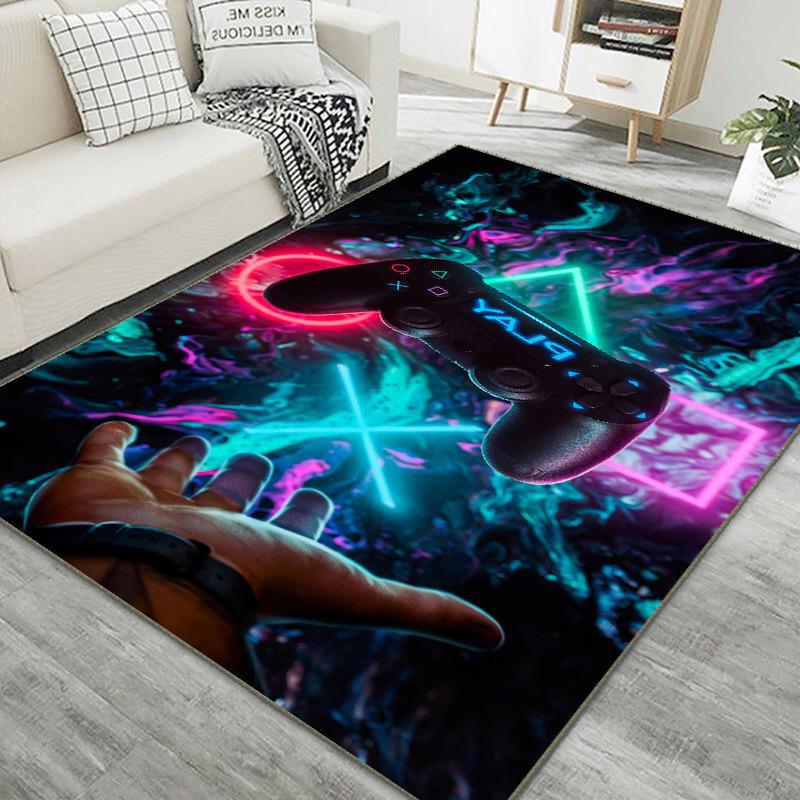 3D Game Console Carpet: Video Game Controller & E-Sports Room Floor Mat - Cool Living Room Decor