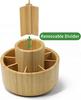 VaeFae Bamboo Pen Holder Circular Rotating Art Supply Holds 420 Desktop Storage for Marker Colored Art Brushes Organizer, Organizer, Pencils, Pens,