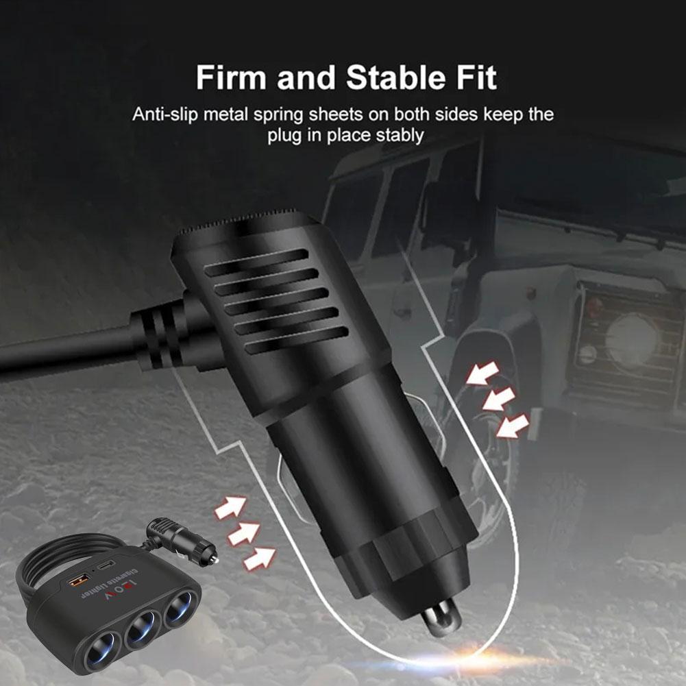 Автомобильное зарядное устройство 120 Вт, 12 В, 24 В, 3 гнезда, разветвитель прикуривателя, двойной USB PD, автомобильный адаптер питания, адаптер для быстрой зарядки телефона