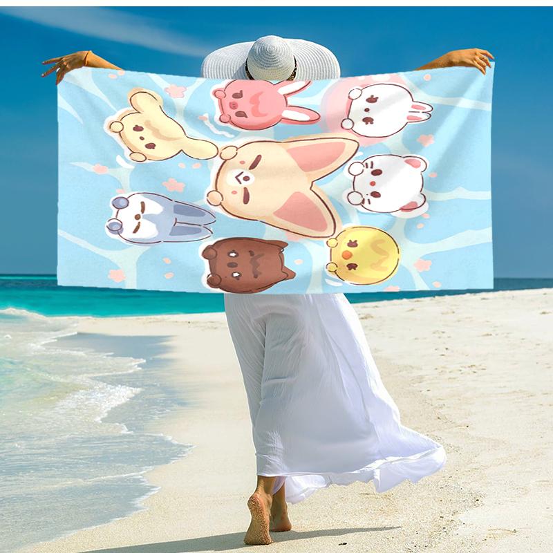 1pc Kpop Team8 Beach Towel, Comfortable and Thick, and Swimming/Bath/Picnic/Camping Towel, Suitable for Seaside Beaches