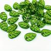 20pcs/lot Green Small Leaf Shape Beads For Jewelry Making Handmade DIY Accessories