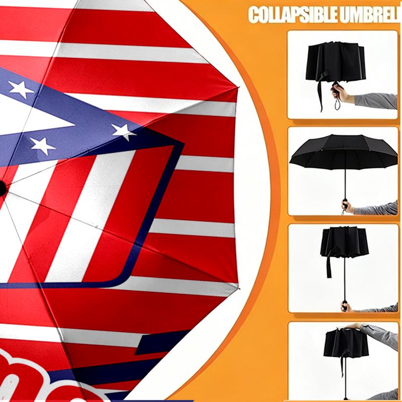 Custom Name Personalized football team Print Umbrella, Auto Open Close, 8‑Rib Sturdy Frame, Commute Camping Hiking Use, Birthday Gift