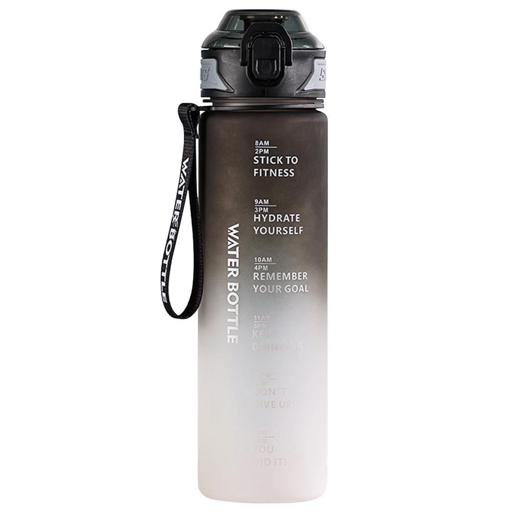 1 л мотивирующая бутылка для воды, герметичная градиентная матовая бутылка для питьевой воды с маркером времени для занятий спортом на открытом воздухе и фитнеса