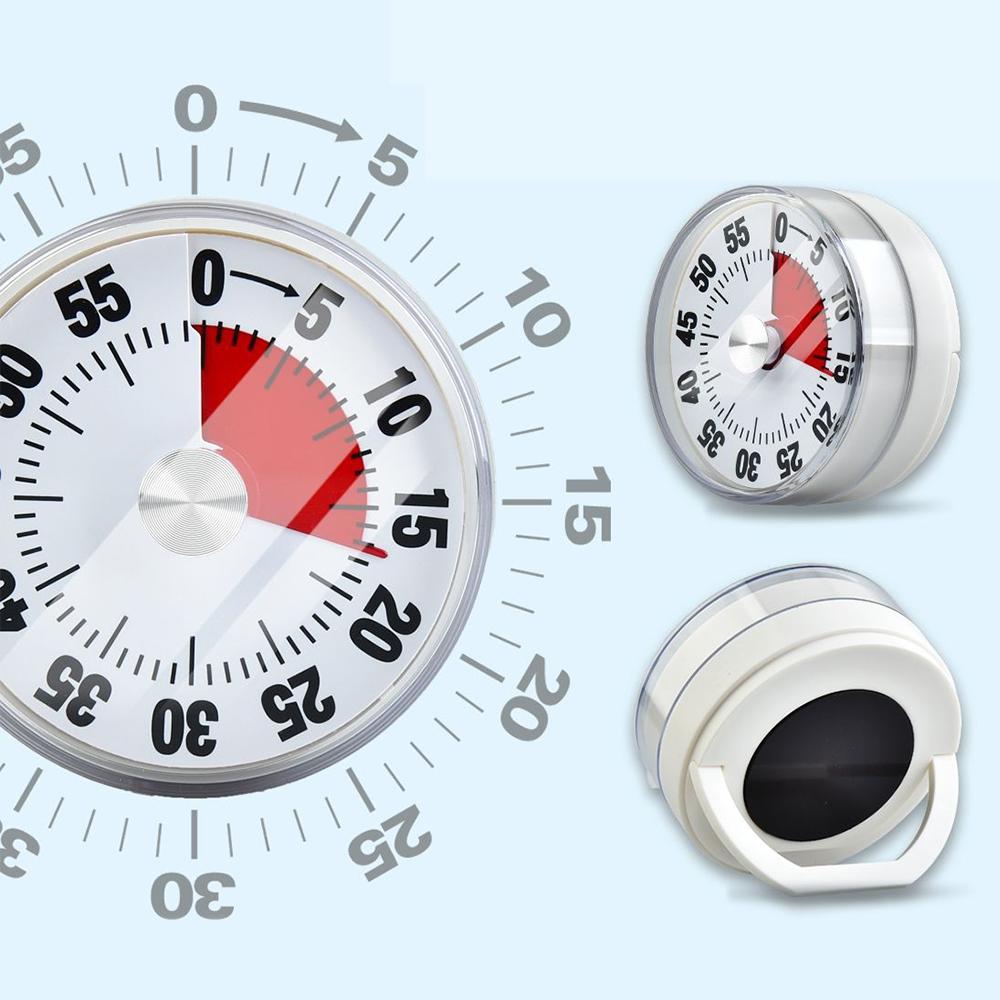 Механический Магнитный Таймер 60 Минут для Студентов Учителей Будильник Таймер для Приготовления с Громким Звонком Визуальный Таймер Кухонный Таймер