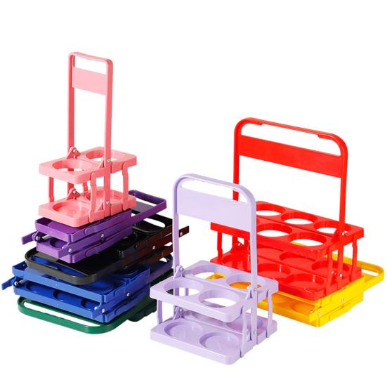 Portable Drink Carrier Folding Cup Holder for Car Reusable Cup Holder with Handle Foldable Beverage Holder for Coffee Beer Wine Soda Juice