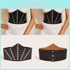 Украшение Бриллиант Круглый Ретро Женский Ремень из Искусственной Кожи с Широким Поясом