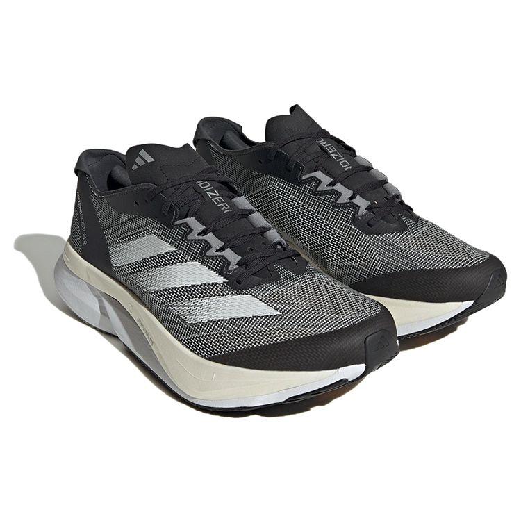adidas Adizero Boston 12 Black White Мужские кроссовки Core-Black Cloud-White Carbon ID4234