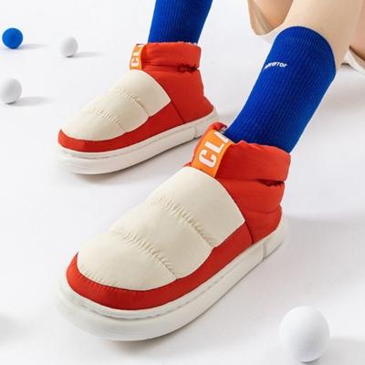 Водонепроницаемые теплые зимние ботинки из пуха для мужчин и женщин 2025 года, зимние плюшевые теплые хлопковые туфли, удобная мягкая подошва, домашние тапочки для пары