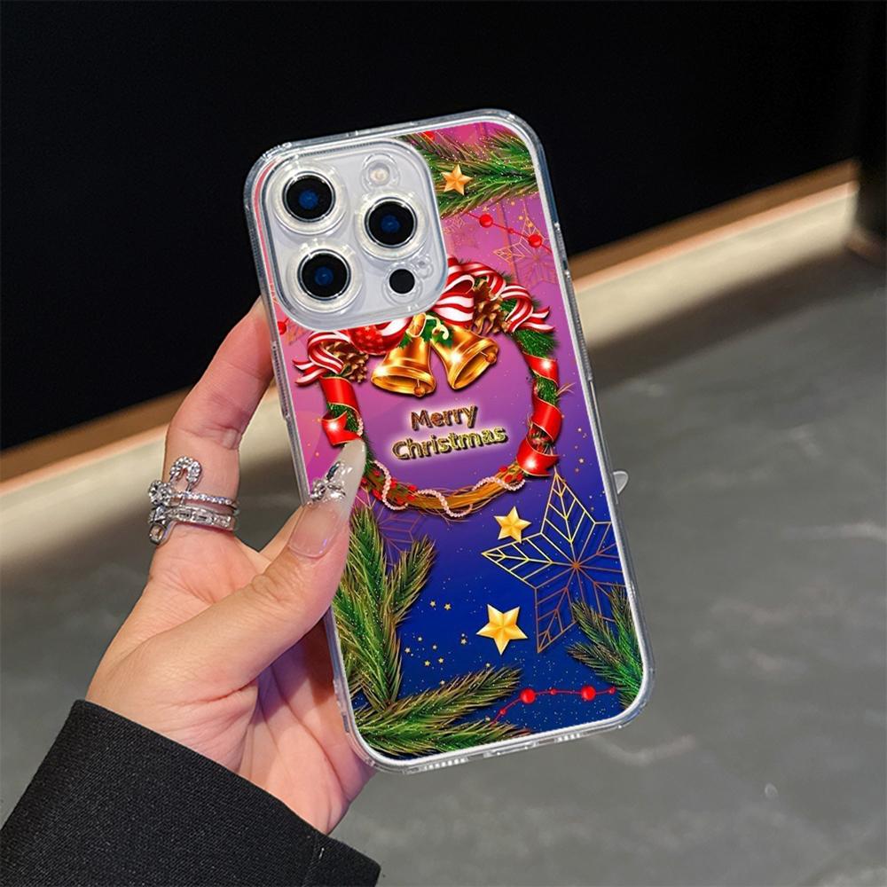 Ae118 Merry Christmas Santa art Magsafe Прозрачные чехлы для Samsung S23 S24 Ultra S20 S21 FE iPhone 16 Pro Max Магнитная беспроводная зарядка Задняя крышка