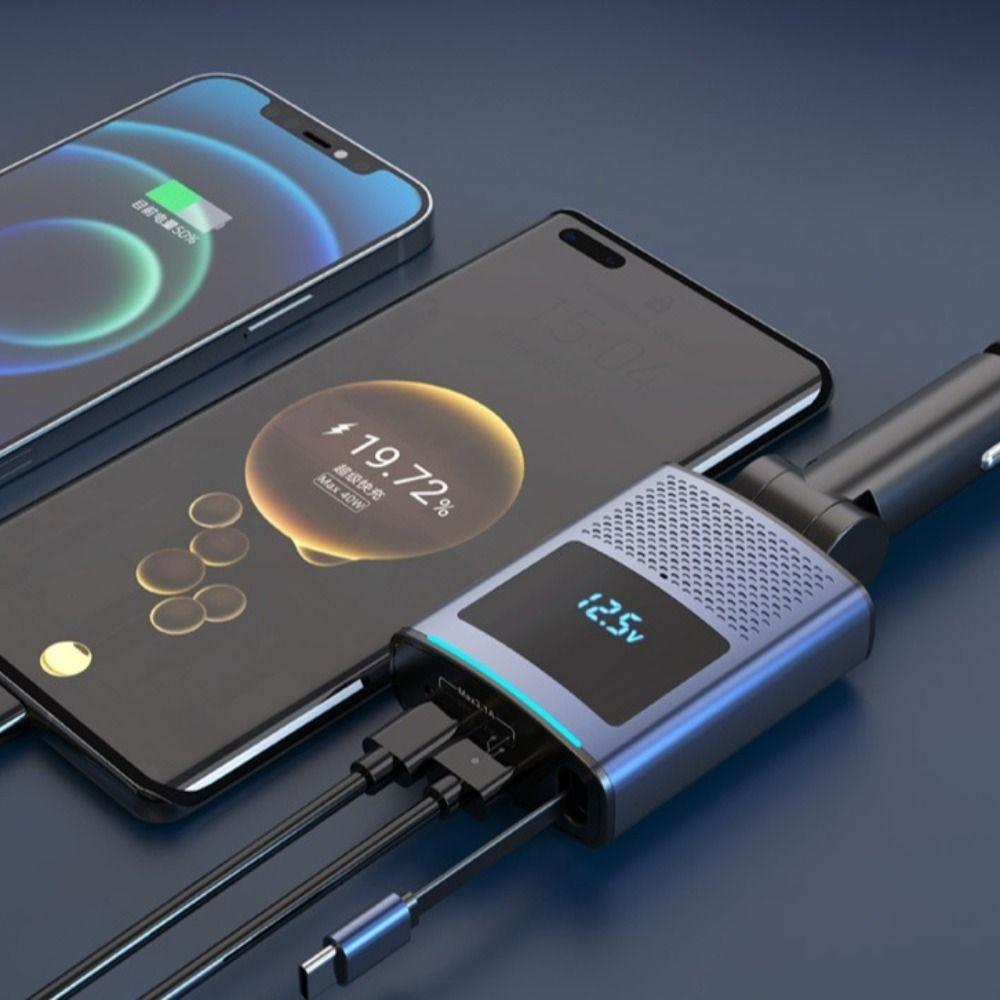 LED Display Car Phone Charger PD65W Fast Charging Universal Mini Car Charger Vehicle