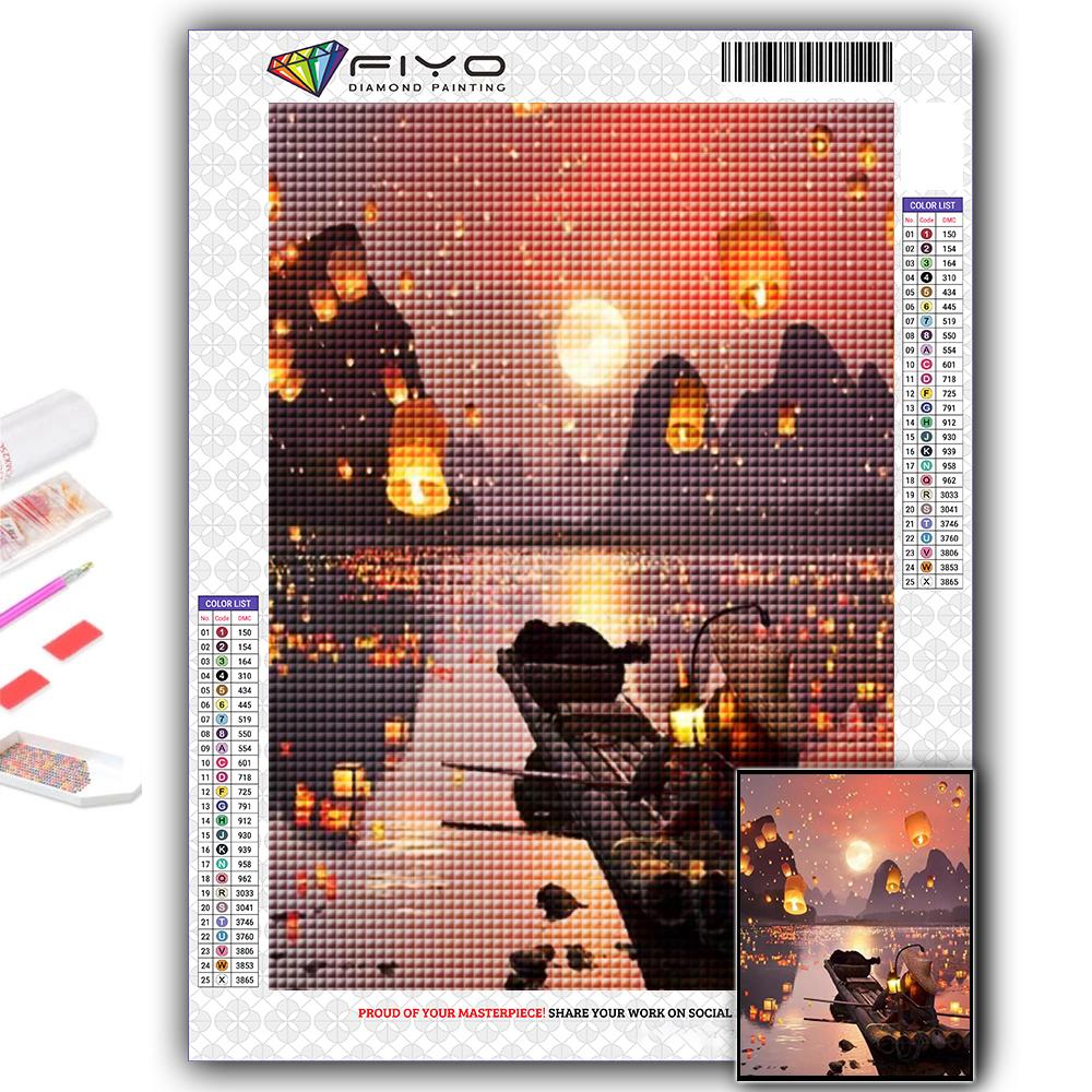Алмазная вышивка Венеция Пейзаж Огни Ночная сцена 5D DIY Алмазная картина Вышивка крестом Горный хрусталь