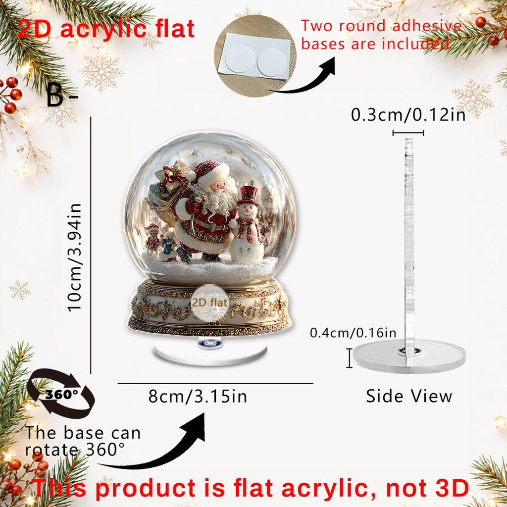 Double-Sided Acrylic Decoration Festive Rotating Christmas Decoration Santa Snowman Ornament 2D Acrylic Ornament
