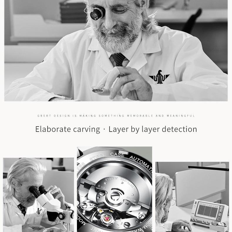 OUPINKE Часы автоматические механические часы стальные модные водонепроницаемые женские часы с двойным календарем женские часы