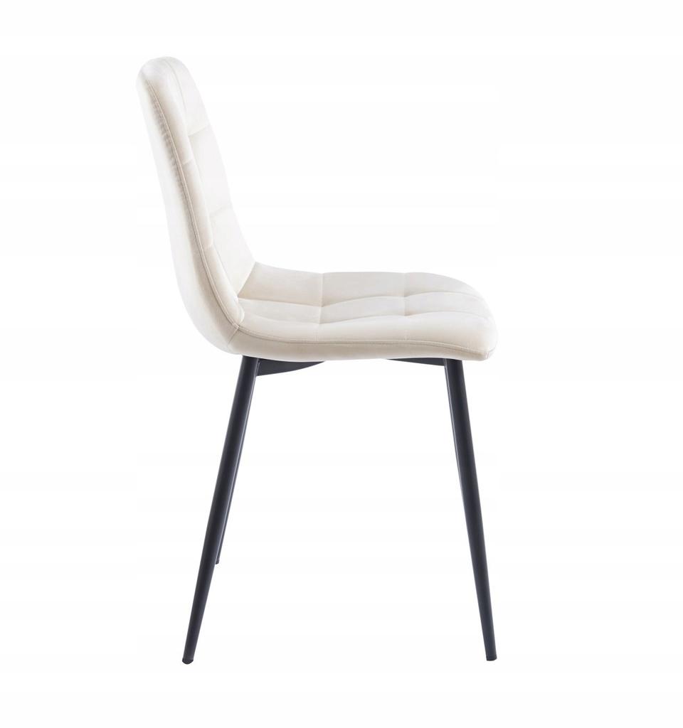 Light beige velvet chair, quilted and upholstered, for the Furnitex living room