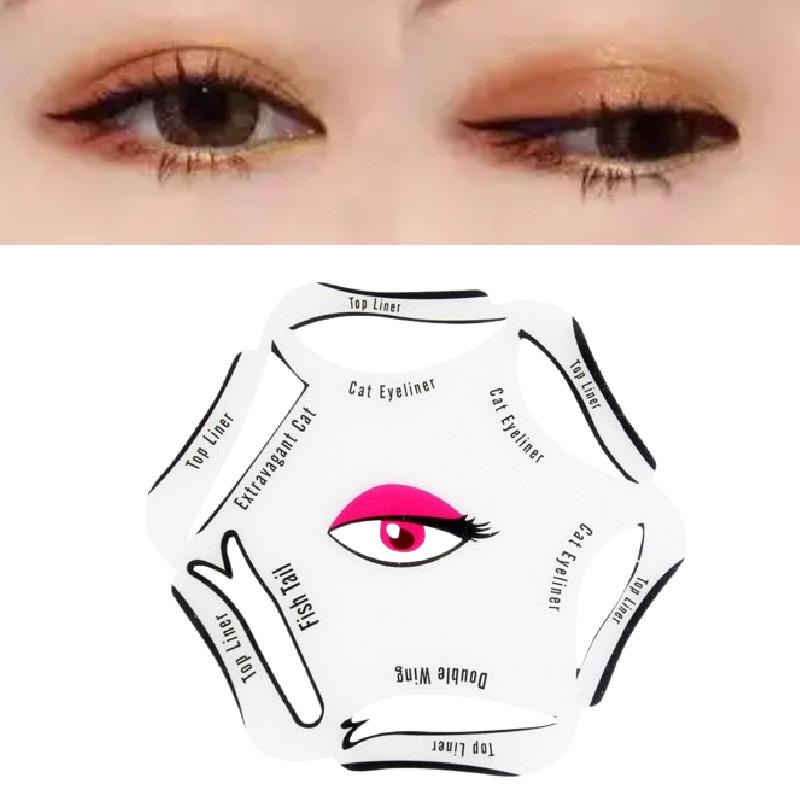 Makeup Stencil Kit With Adjustable Eye Liner And Brow Guides For Precise Application