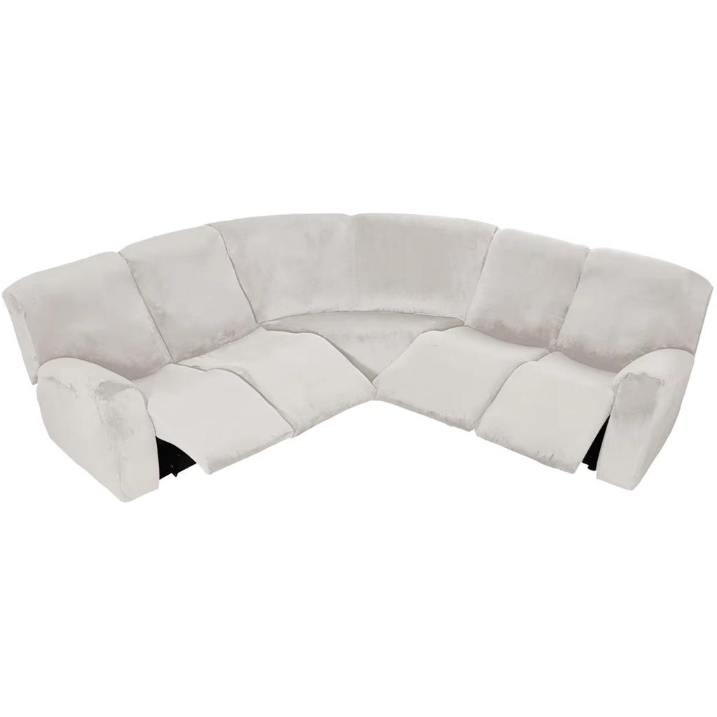 7-Piece L Shape Velvet Stretch Recliner Corner Sofa Covers for Sectional Sofa Set Reclining L Shape Sofa Slipcovers