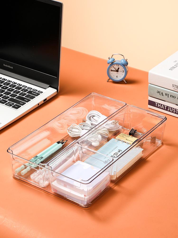 Прозрачный ПЭТ-контейнер для хранения косметики и средств по уходу за кожей для стола или общежития